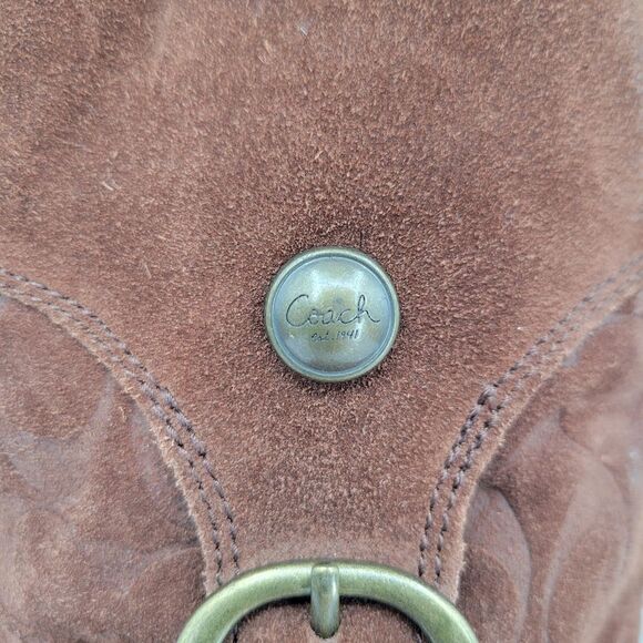 Coach Meyer Mid Winter Boots Brown Logo Signature Suede Women's Size 8.5 - Picture 3 of 15